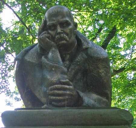 Taras H. Shevchenko statue in Ukrainian Cultural Garden in Cleveland Ohio - photos by Dan Hanson