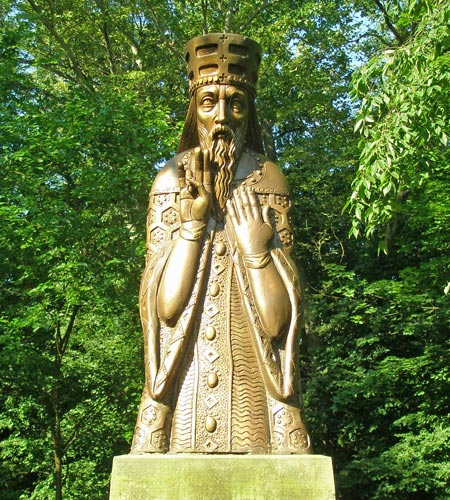 Saint Vladimir Volodymyr  Svyatoslavich the Great statue in Ukrainian Cultural Garden in Cleveland Ohio - photos by Dan Hanson