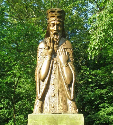 Saint Vladimir Volodymyr Svyatoslavich the Great statue in Ukrainian Cultural Garden in Cleveland Ohio - photos by Dan Hanson