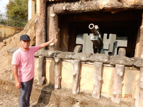 Viet Minh hid their artillery in deep caves in the hills surrounding Dien Bien Phu, only bringing them out to fire and then pulling them back. My guide shows this tactic. It is said that the French artillery (who did have spotter planes) never located a single one of these caves for any effective counter-battery fire.