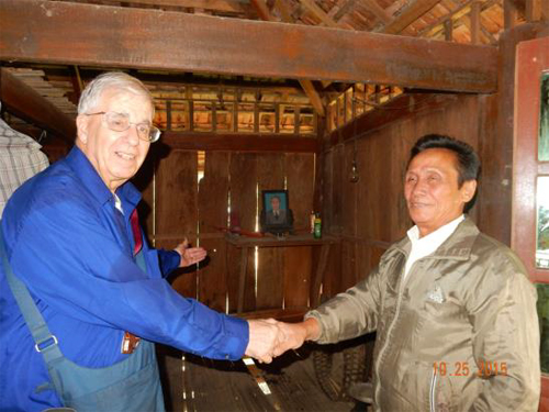 Local Thai Leader and I shake hands in friendship