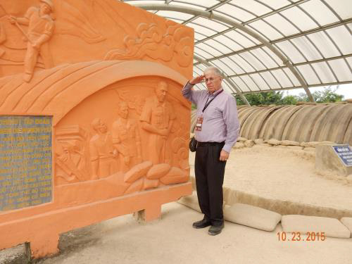 This is concrete relief beside Col De Castries bunker showing brave French defenders. I salute them for their dedication and sacrifice