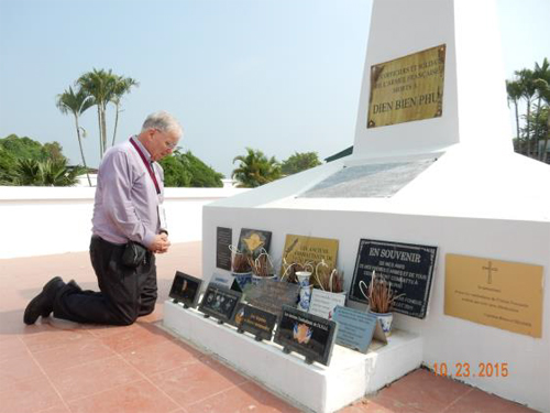 I kneel and pray to honor these brave men who opposed the Communists at Dien Bien Phu.