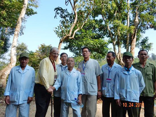 I meet a number of Vietnamese veterans in the Viet Minh secret region in the mountains.