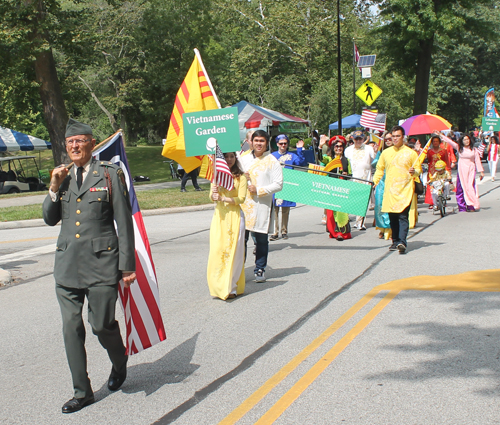 Vietnamese Cultural Garden marching in the One World Day Parade of Flags