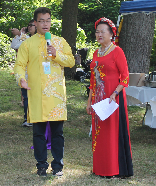 Members of Gia Hoa Ryan family speaking in Vietnamese Cultural Garden