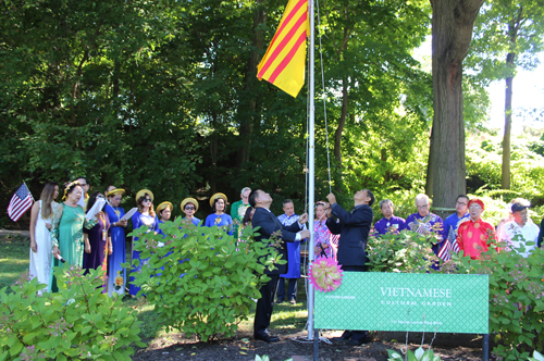 Raising a Vietnamese Flag on One World Day in Cleveland