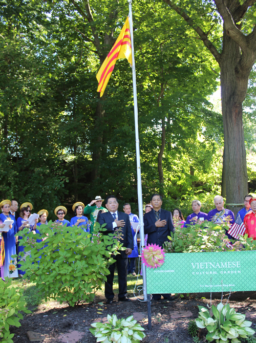 Singing the US and Vietnamese anthems on One World Day in Cleveland