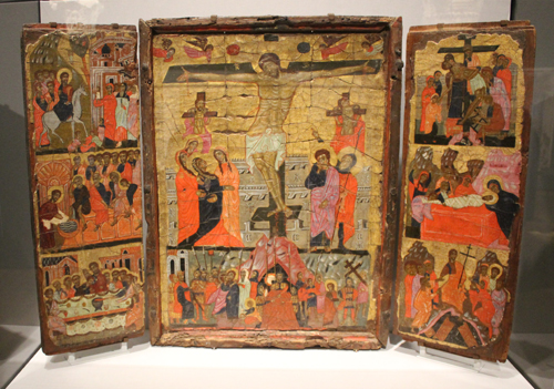 Egyptian Triptych with Crucifixion