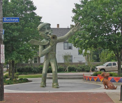 Urban Art Jazz man statue at East 118th and Buckeye in Cleveland Ohio