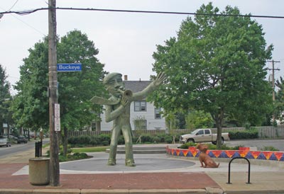 Urban Art Jazz man statue at East 118th and Buckeye in Cleveland Ohio