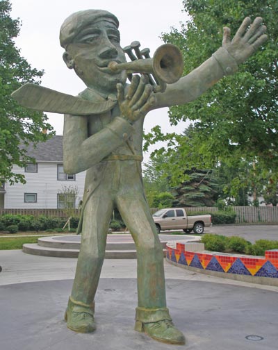 Urban Art Jazz man statue at East 118th and Buckeye in Cleveland Ohio