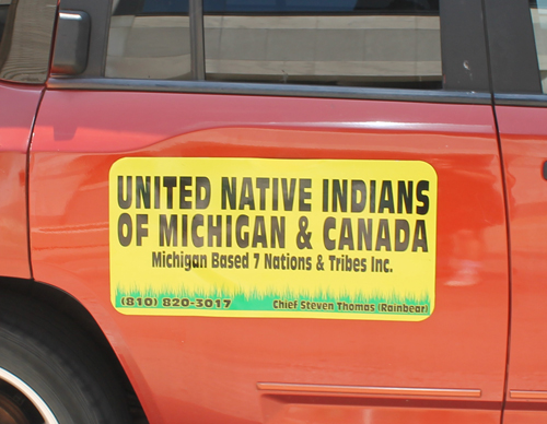 Native American Indian groups at African American Gardens at Cleveland African-American Heritage Umoja Parade