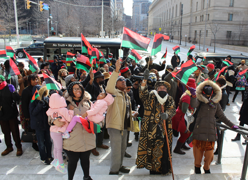 Watching the African flag being raised