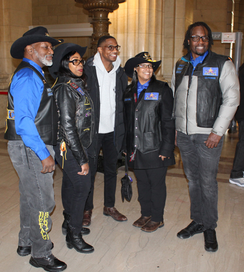 Mayor Justin Bibb with Buffalo Soldiers MC members