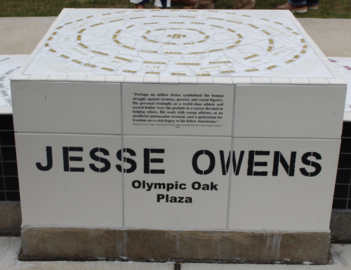 Jesse Owens Olympic Oak Plaza monument
