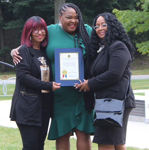 Councilwoman Stephanie Howse and Jesse Owens granddaughters