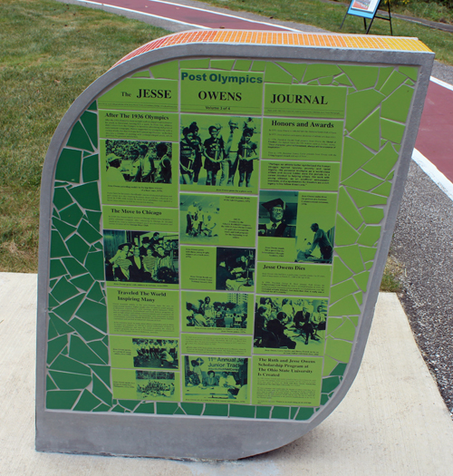 Jesse Owens Plaza in Cleveland - markers