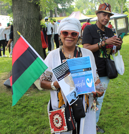 Lady with AA flag