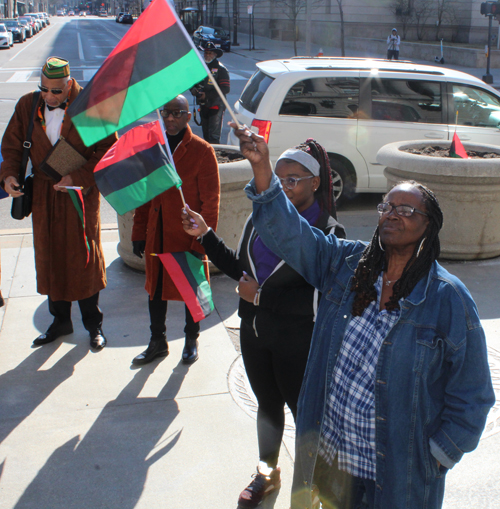Black History Month African flag raising at Cleveland City Hall