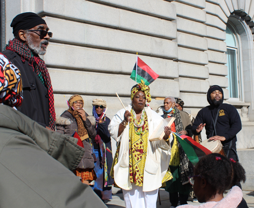 Black History Month African flag raising at Cleveland City Hall