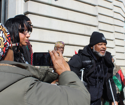 Black History Month African flag raising at Cleveland City Hall