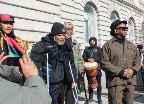 Black History Month African flag raising at Cleveland City Hall