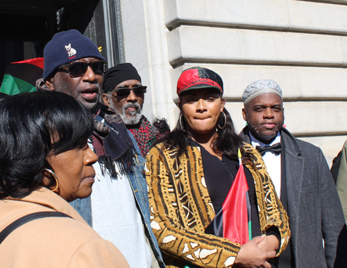 Black History Month African flag raising at Cleveland City Hall