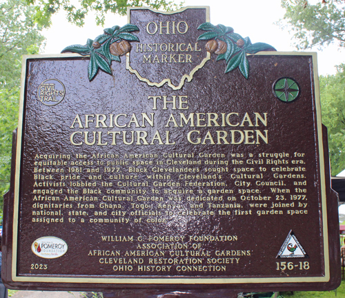 Ohio Historical marker in the African American Cultural Garden