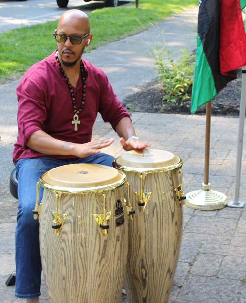 Drummer at African American garden