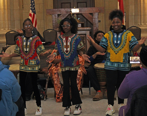 Drums at Black History event in City Hall