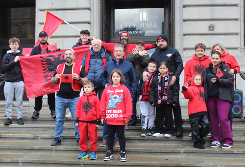 Albania Independence Day event at Cleveland City Hall group