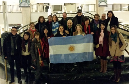 Argentines in Cleveland supporting an Argentine movie, In The Clouds, with the director Marcelo Mitnik at Cleveland International Film Festival