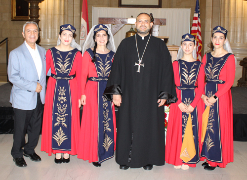 Fr. Hratch with dancers