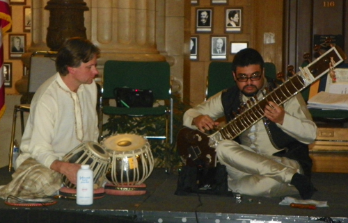 Anooj Bhatt and Joe Culley from FICA on sitar and drums