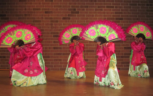 Tinikling Bamboo Dance at Asian-American procession at Cleveland Mass