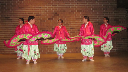 Tinikling Bamboo Dance at Asian-American procession at Cleveland Mass
