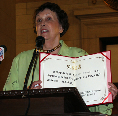 Marnie Sweet of Inner Mongolia Society of Northeast Ohio