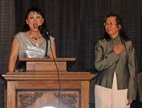 Ying Huang Singing the national anthem at Asian Heritage Night