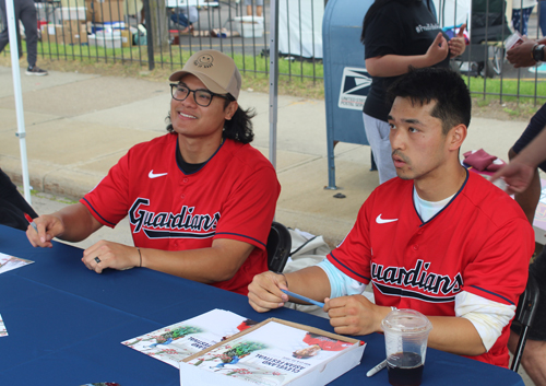 Cleveland Guardians Yu Chang and Steven Kwan