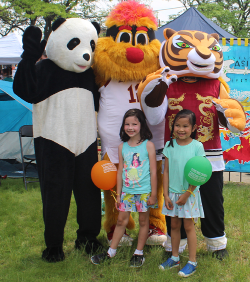 CAF Mascots with little girls