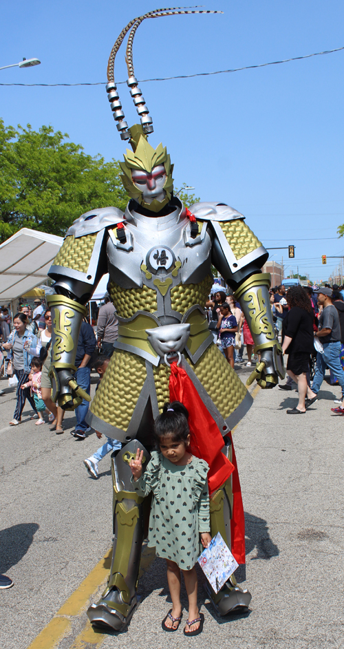 Posing with mascot at Cleveland Asian Festival