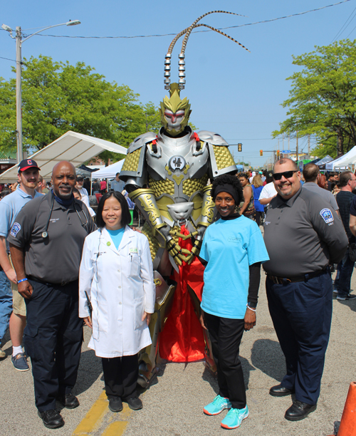 Posing with mascot at Cleveland Asian Festival