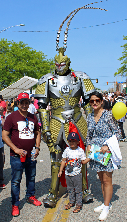 Posing with mascot at Cleveland Asian Festival