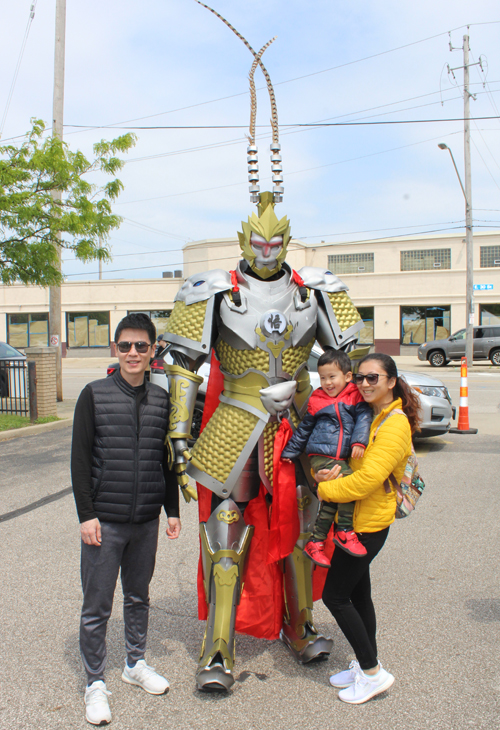 Posing with mascot at Cleveland Asian Festival