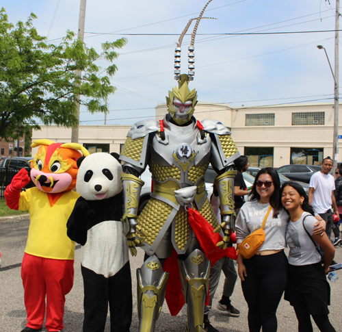 Posing with mascot at Cleveland Asian Festival