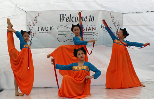 Young Chinese girl students from the Stellar Acrobatic Dance Academy 