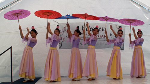 Young Chinese girl students from the Stellar Acrobatic Dance Academy 