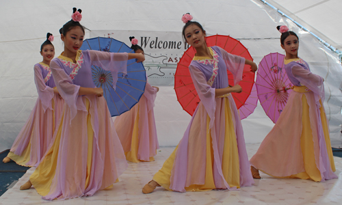 Young Chinese girl students from the Stellar Acrobatic Dance Academy 