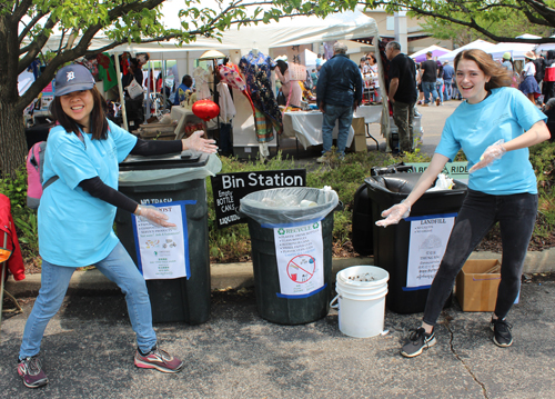 CAF Volunteers at a recycling station